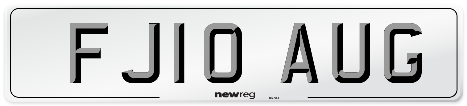 FJ10 AUG Number Plate from New Reg